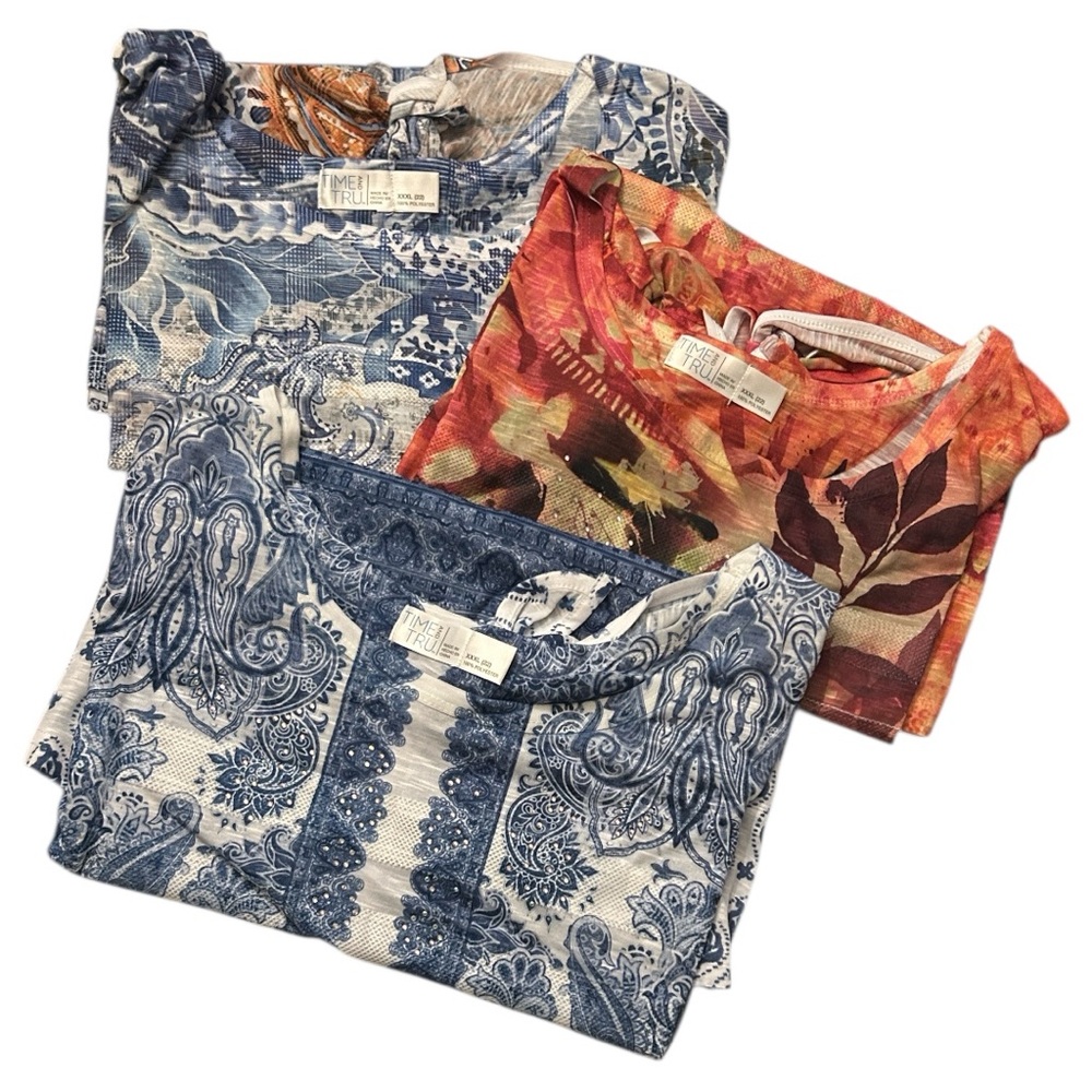 Time and Tru (3) Bundle Blouses - Sz XXL 22/NWOT